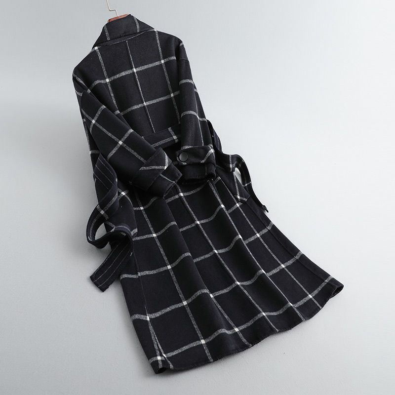 Fiona- Women's Check Tweed Coat with Retro Collar