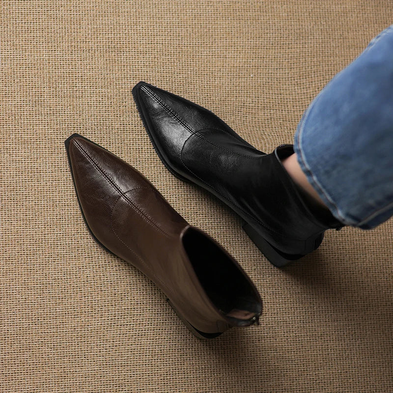 Solyra™| Leather Ankle Boots